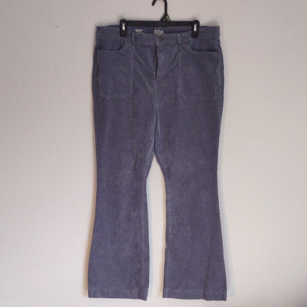 Corduroy Bootcut Pants in Slate Blue